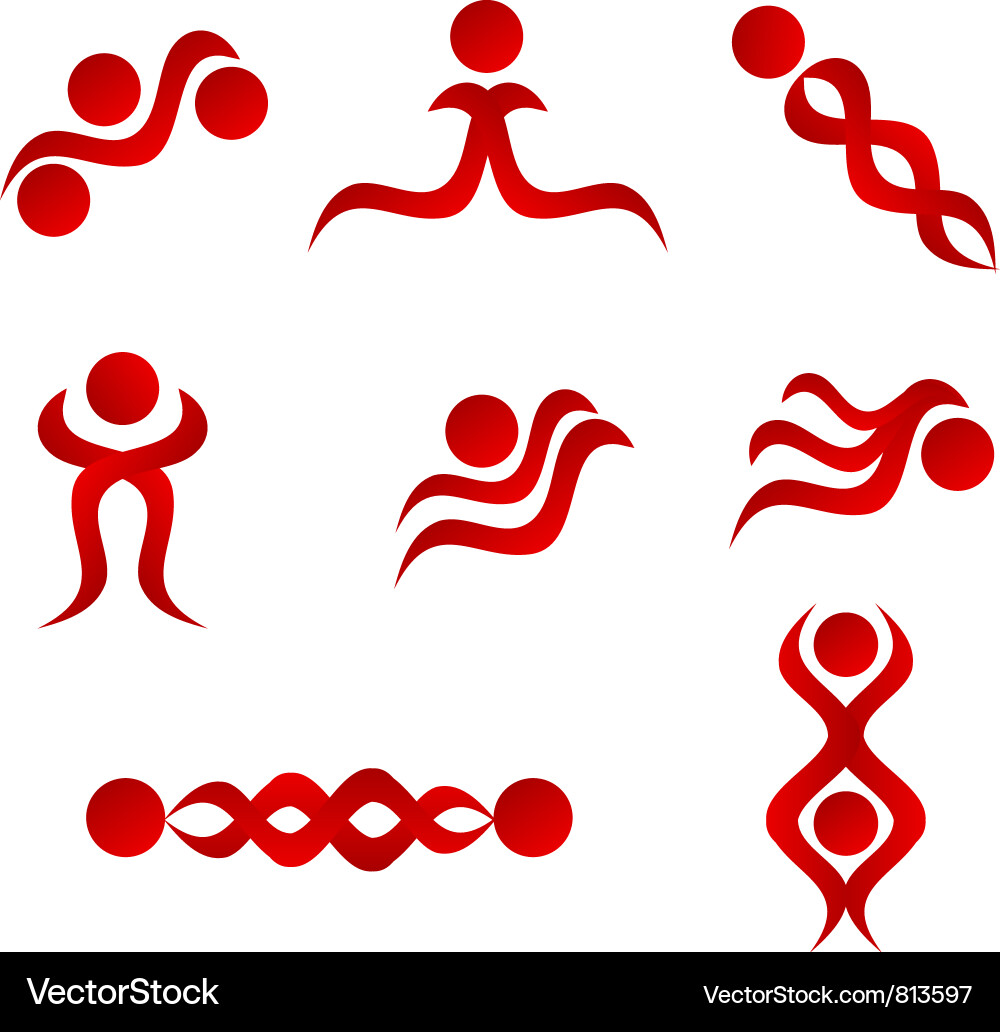 Red design elements vector image