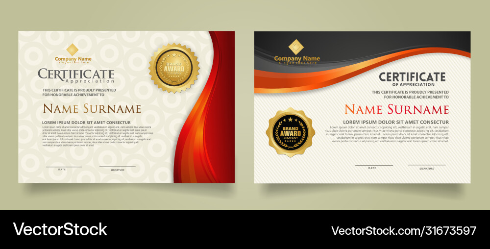 Set modern certificate template with flow lines Set modern certificate template with flow lines vector image