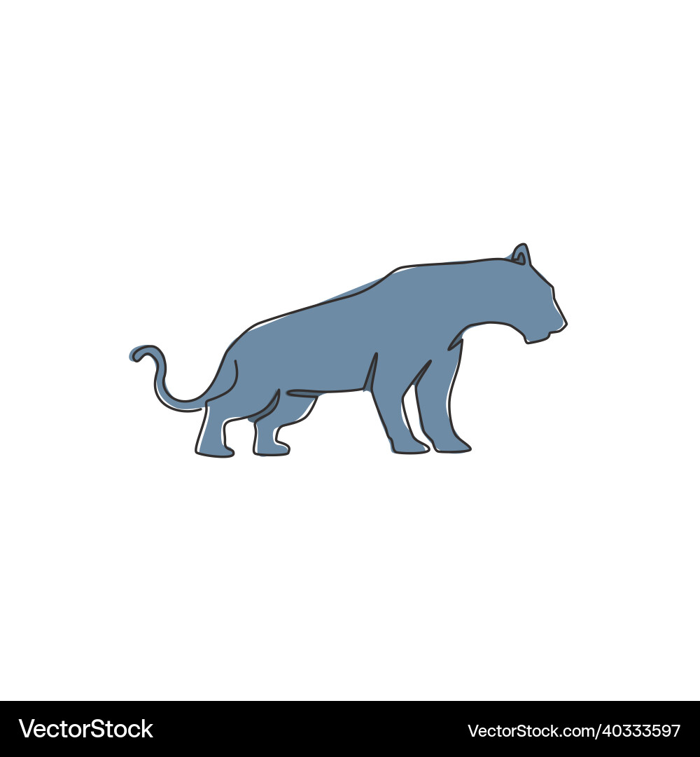 Single continuous line drawing of elegant leopard Single continuous line drawing of elegant leopard vector image