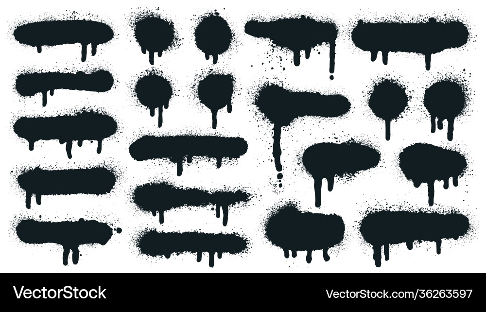 Spray paint shapes sprayed grunge dripping dots Spray paint shapes sprayed grunge dripping dots vector image