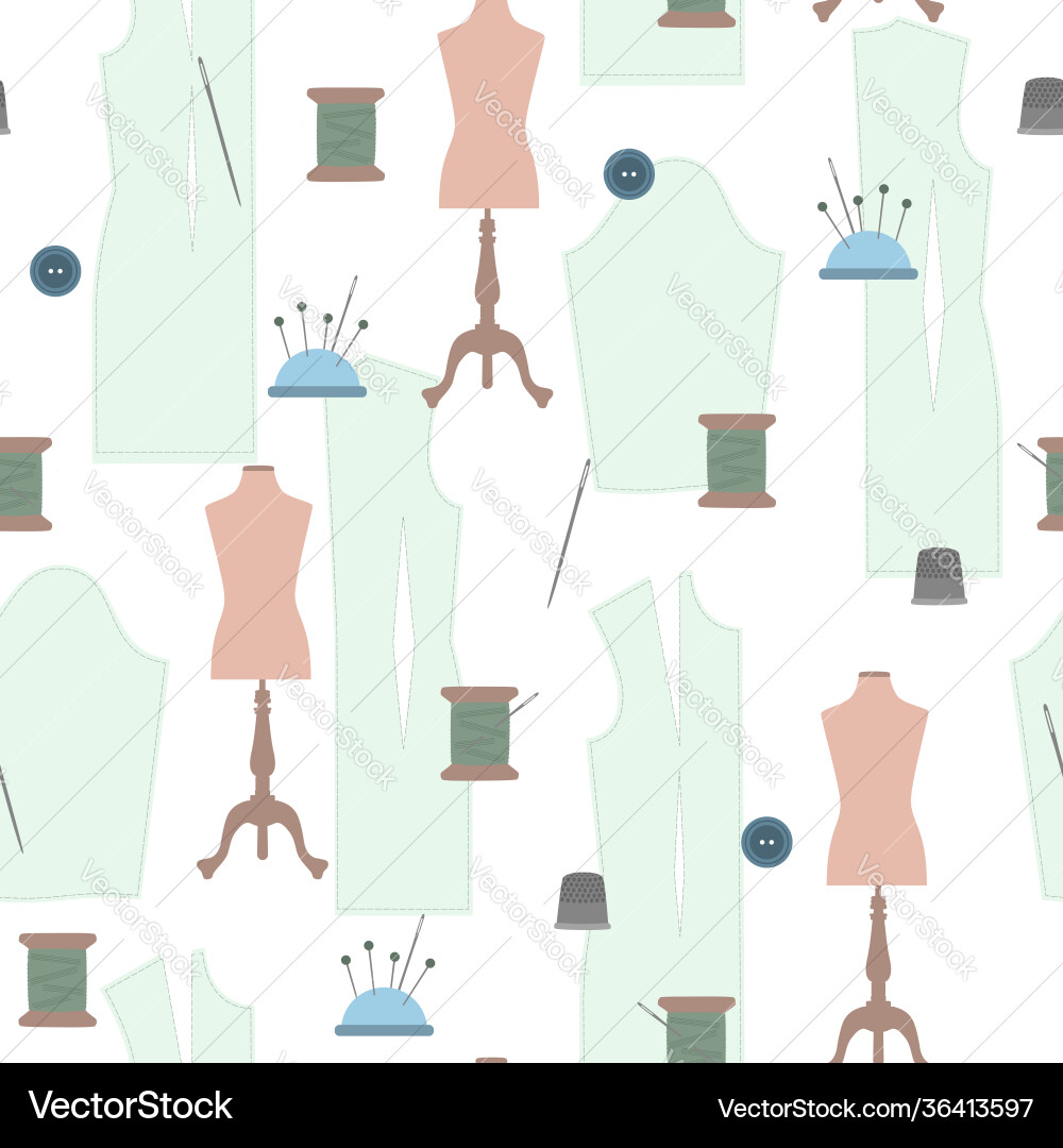 Tailor seamless pattern Tailor seamless pattern vector image