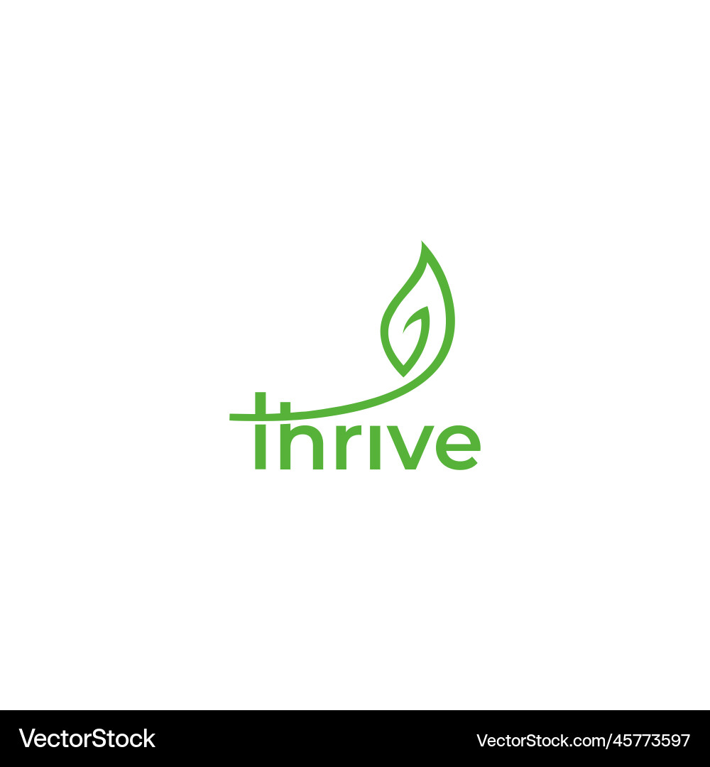 Thrive fast grow leaf logo icon template Vector Image