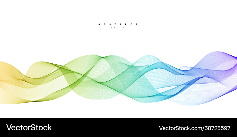 Wave element with abstract colorful lines vector image