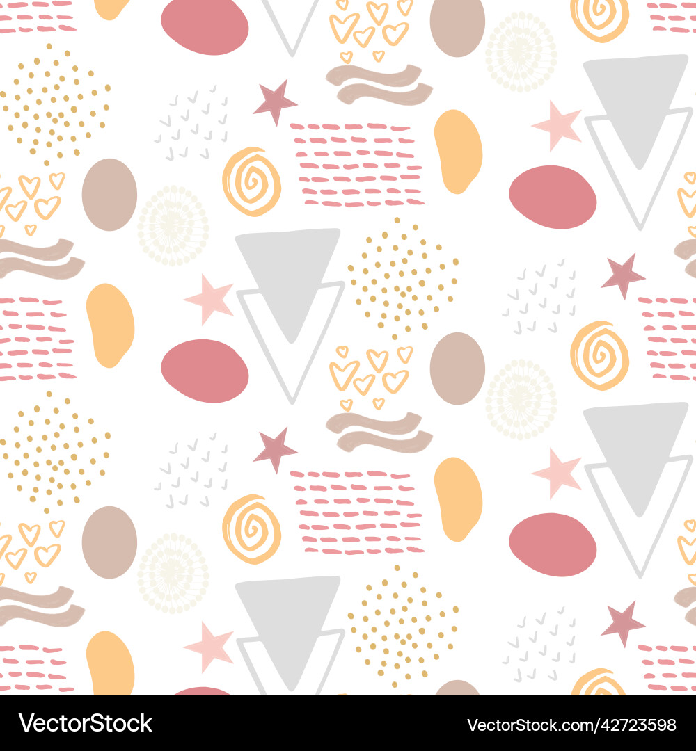 Abstract pattern background with hand drawn vector image