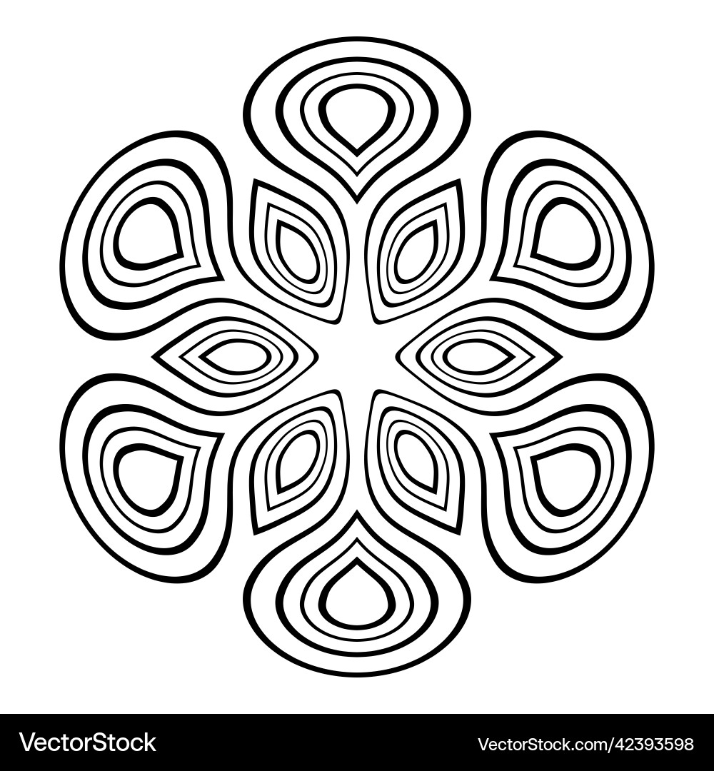 Abstract round symmetrical outline pattern Abstract round symmetrical outline pattern vector image