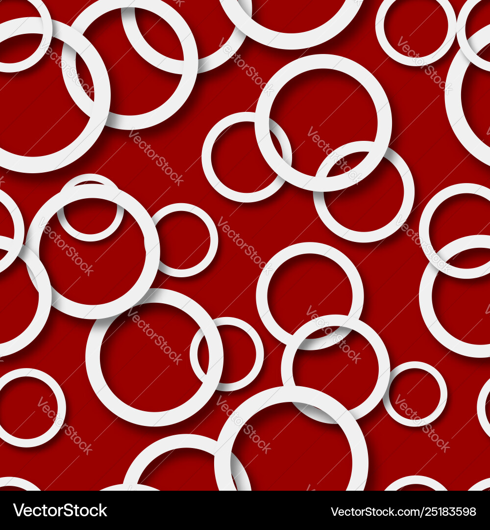 Abstract seamless pattern rings with shadows Vector Image