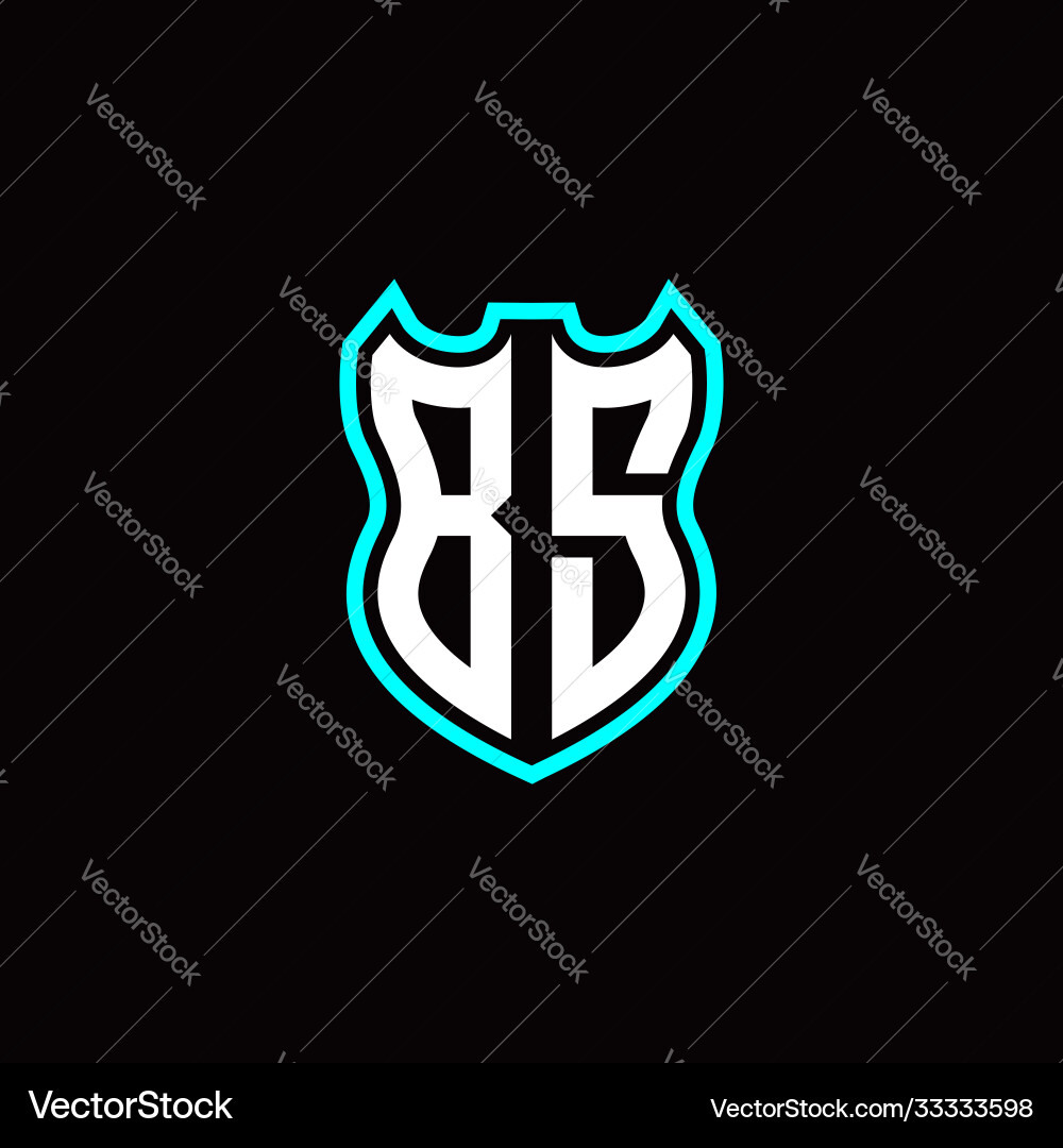B s initial logo design with shield shape Vector Image