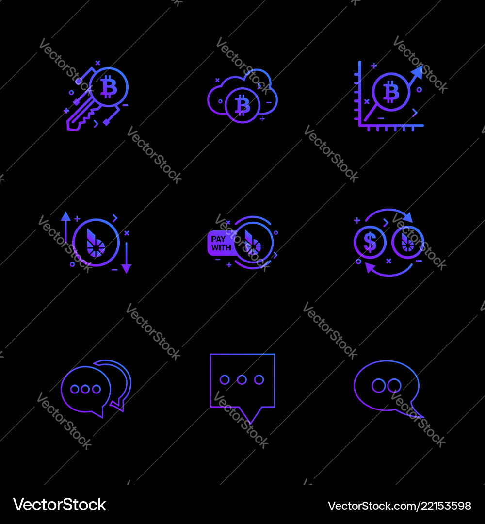 Bit coin key crypto currency cloud graph Vector Image