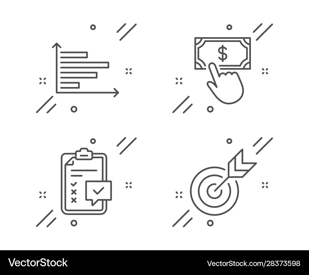Checklist horizontal chart and payment click Checklist horizontal chart and payment click vector image