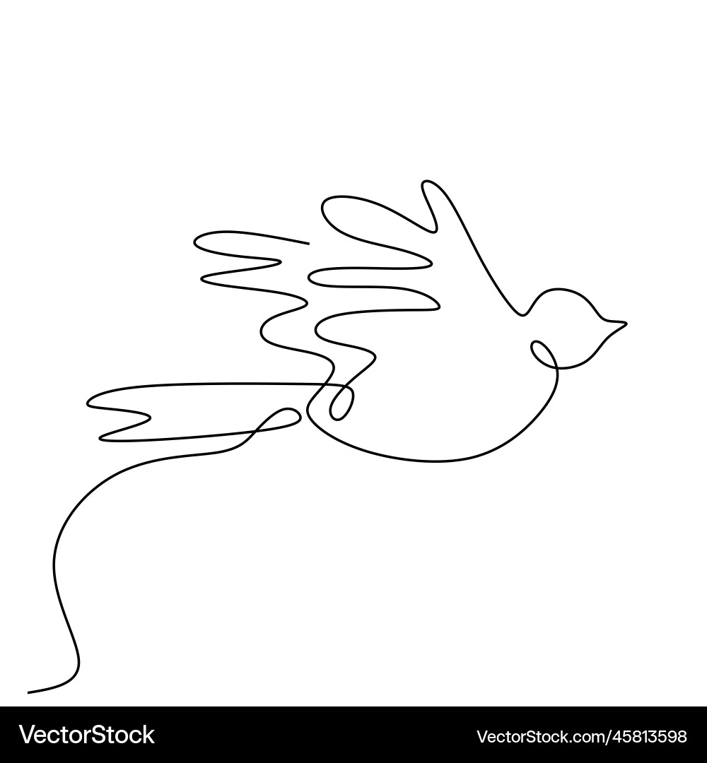 Continuous one line drawing of swallow bird Continuous one line drawing of swallow bird vector image