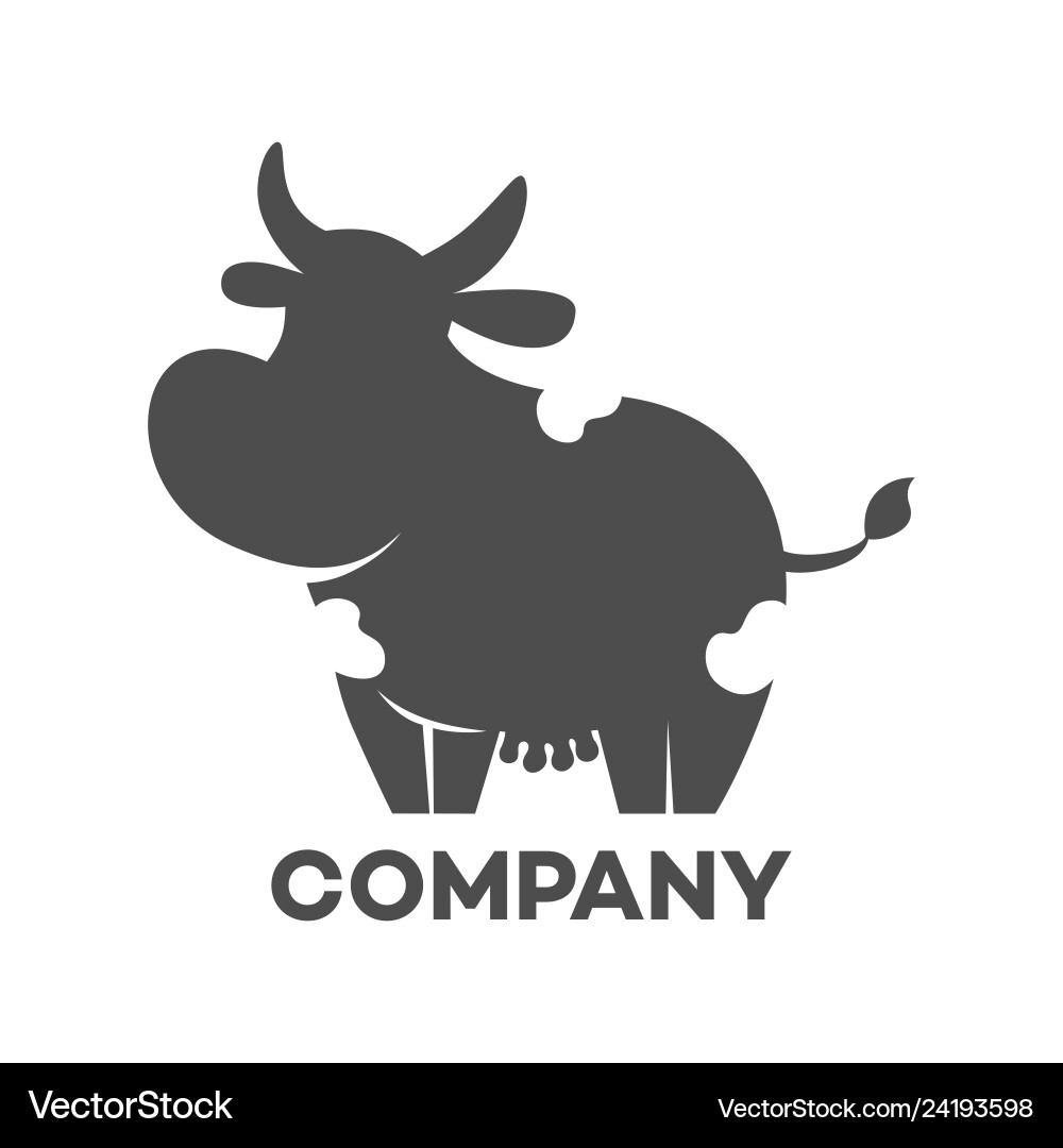 Cow Silhouette Logo - Farm Animal Vector Image