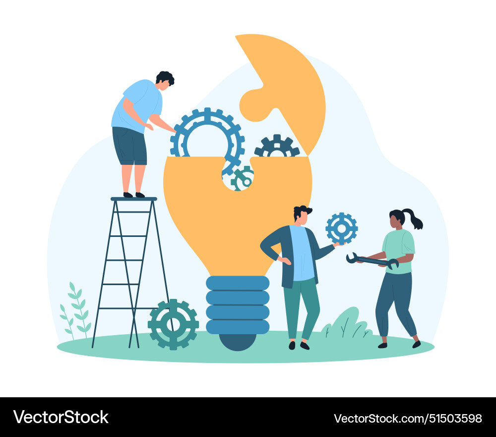 Creative idea development optimization process Creative idea development optimization process vector image