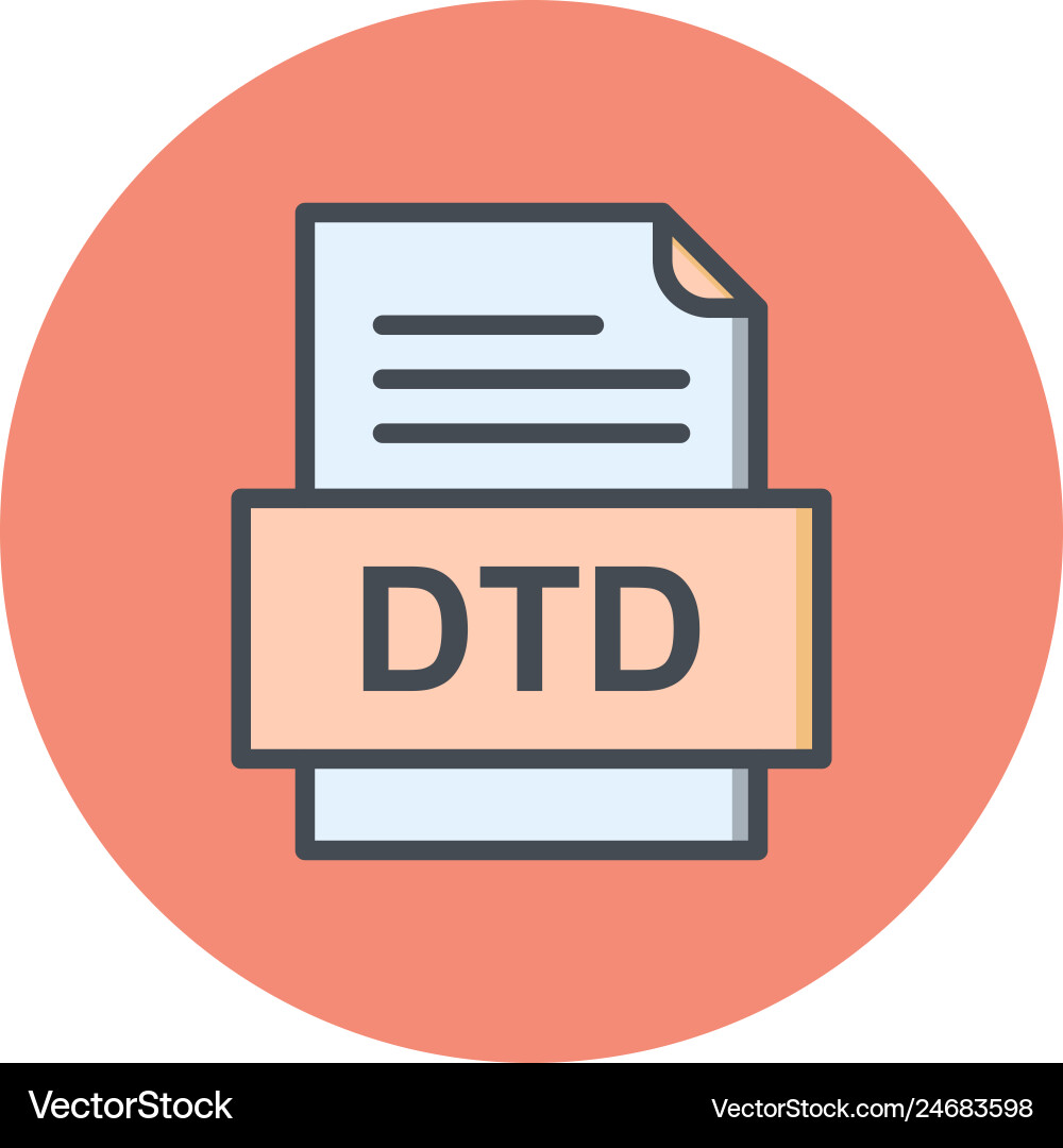 Dtd file document icon vector image