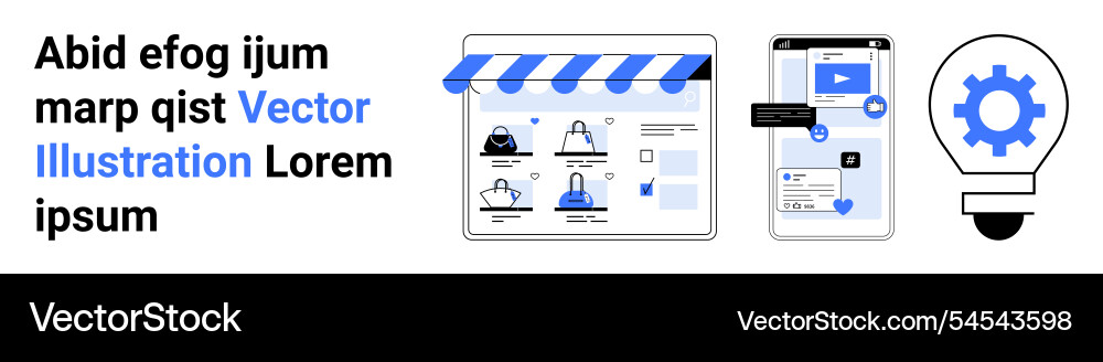 E-commerce app development with storefront mobile Vector Image