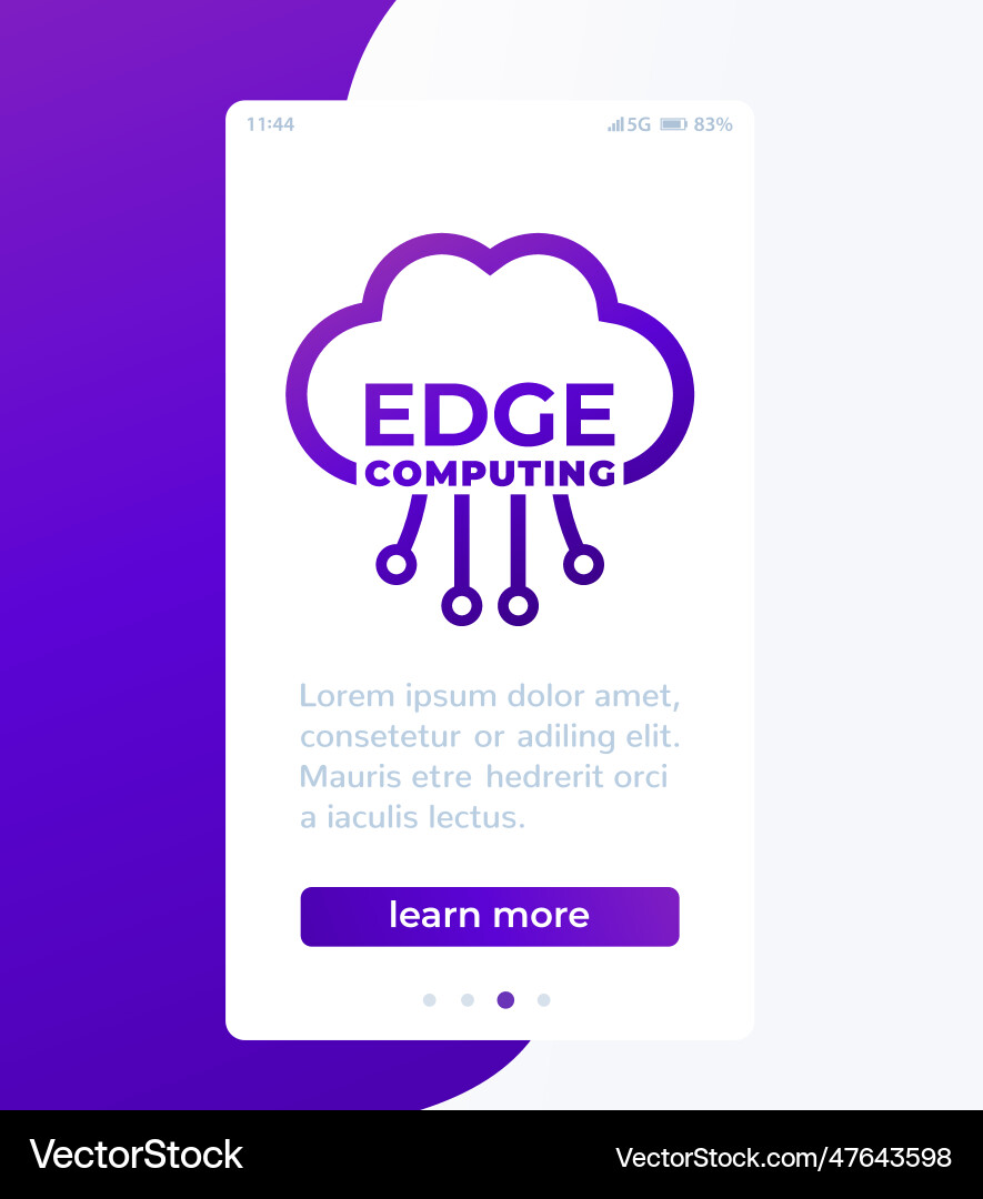 Edge computing mobile banner design vector image
