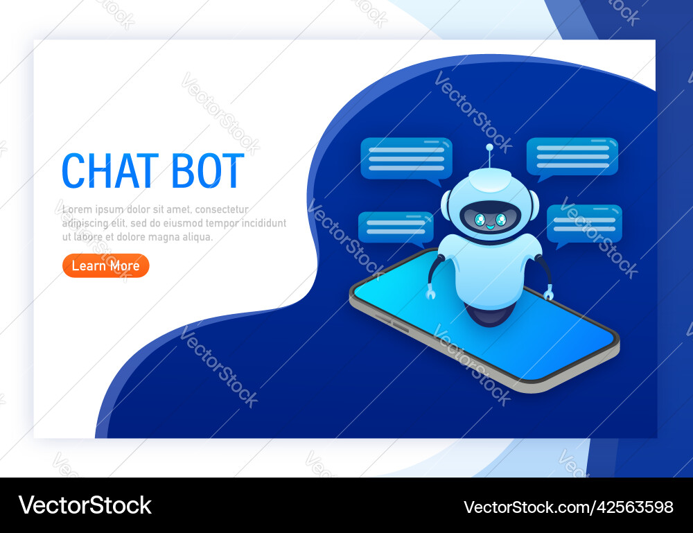 Flat chat bot for web design isometric Flat chat bot for web design isometric vector image