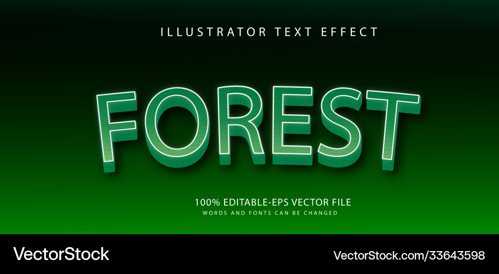 Forest text effect Vector Image