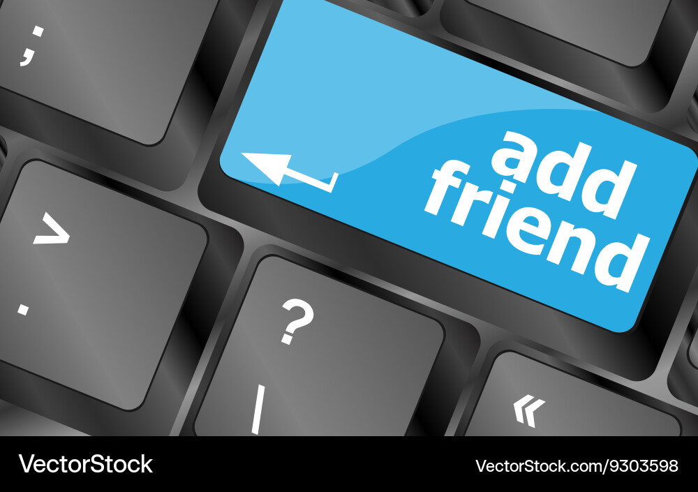 Keyboard with add friend button social network vector image