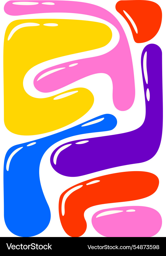 Liquid curve colored blob bent Vector Image