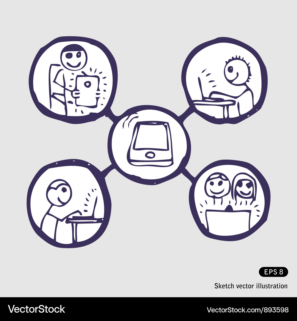 Modern Network Connection Icons vector image