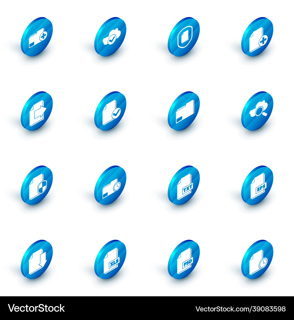 Set cloud with check mark document protection Set cloud with check mark document protection vector image