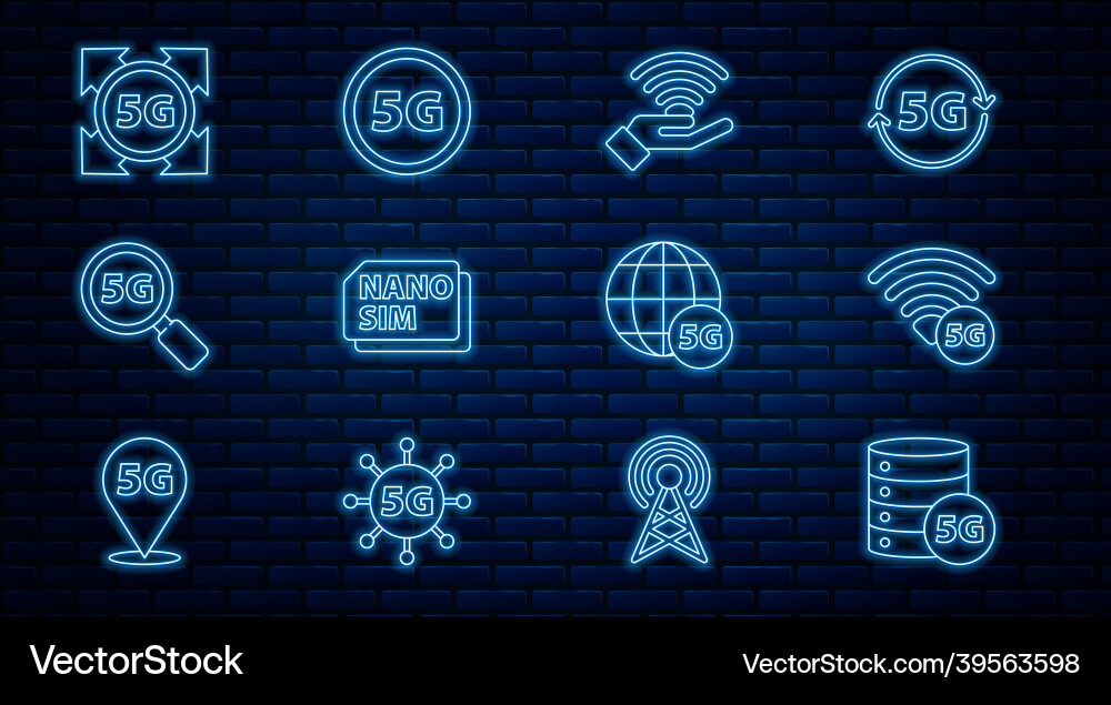 Set line server 5g network nano sim card search Set line server 5g network nano sim card search vector image