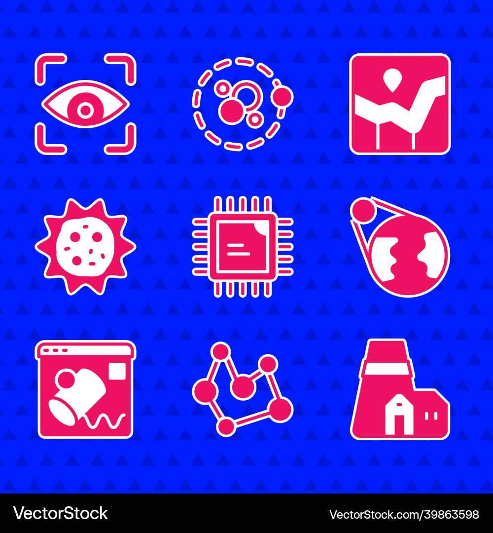 Set processor cpu chemical formula power station Set processor cpu chemical formula power station vector image