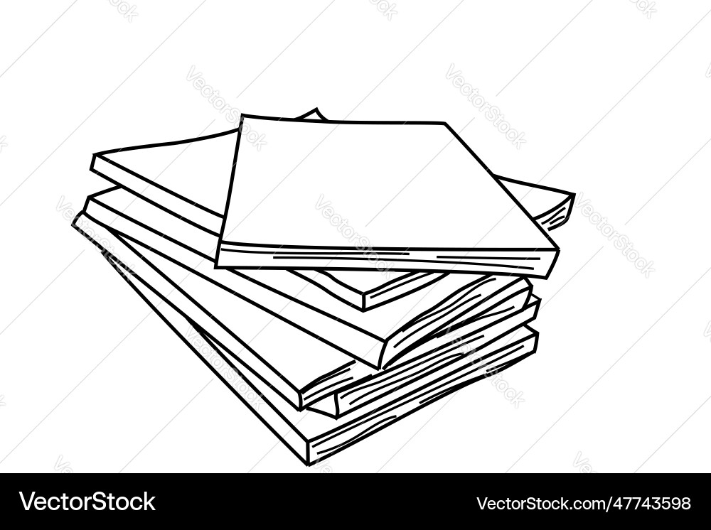 Simple hand draw sketch stack of book Vector Image