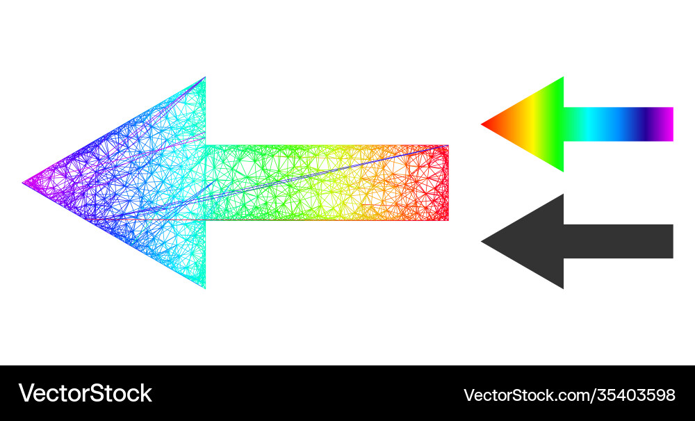 Spectral net gradient arrow left icon Spectral net gradient arrow left icon vector image