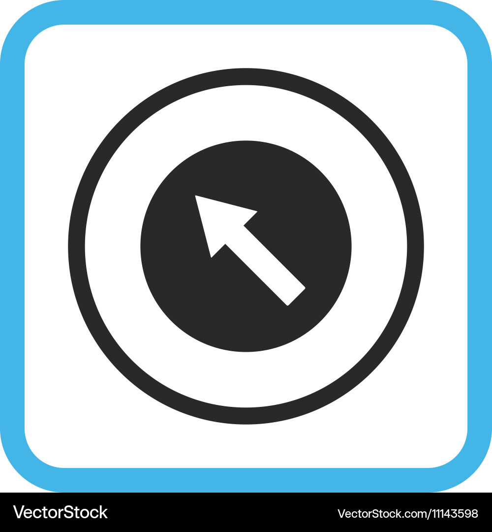 Up-left rounded arrow icon in a frame vector image