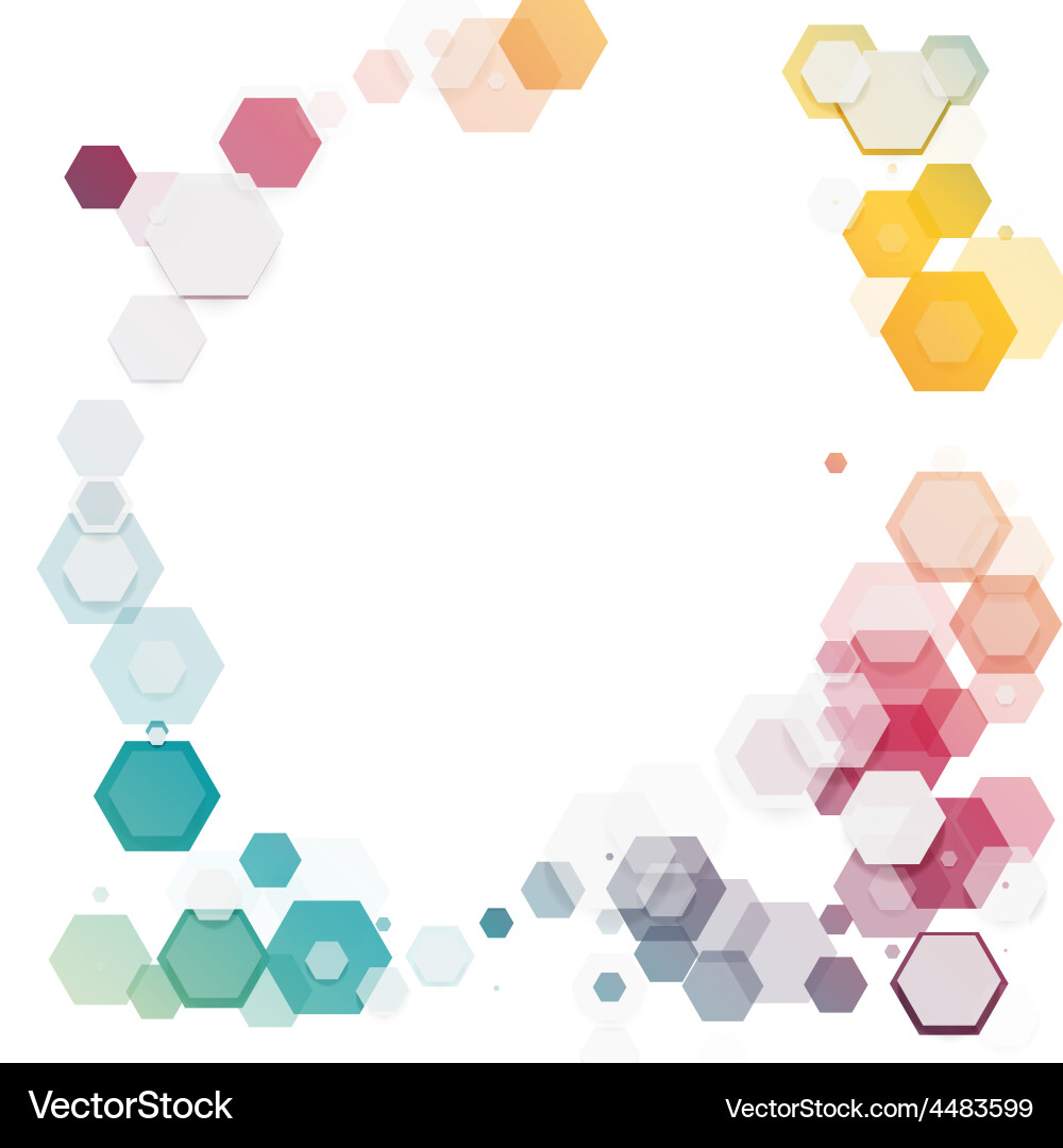 Abstract color 3d hexagonal Vector Image
