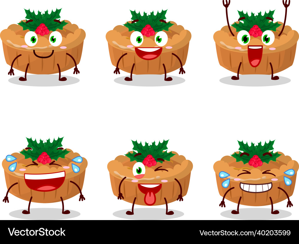 Cartoon Charakter von pie Weihnachten mit Lächeln Cartoon Charakter von pie Weihnachten mit Lächeln vektorbild