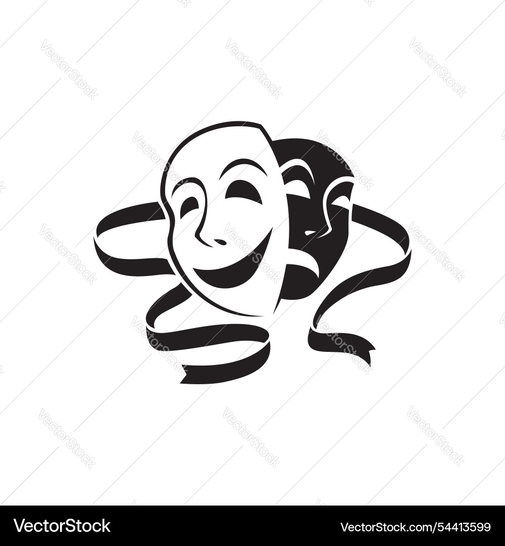 Comedy & Tragedy Masks vector image