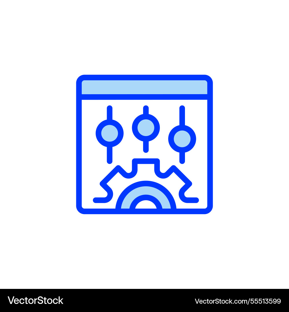 Control panel filled line icon linear style sign Control panel filled line icon linear style sign vector image