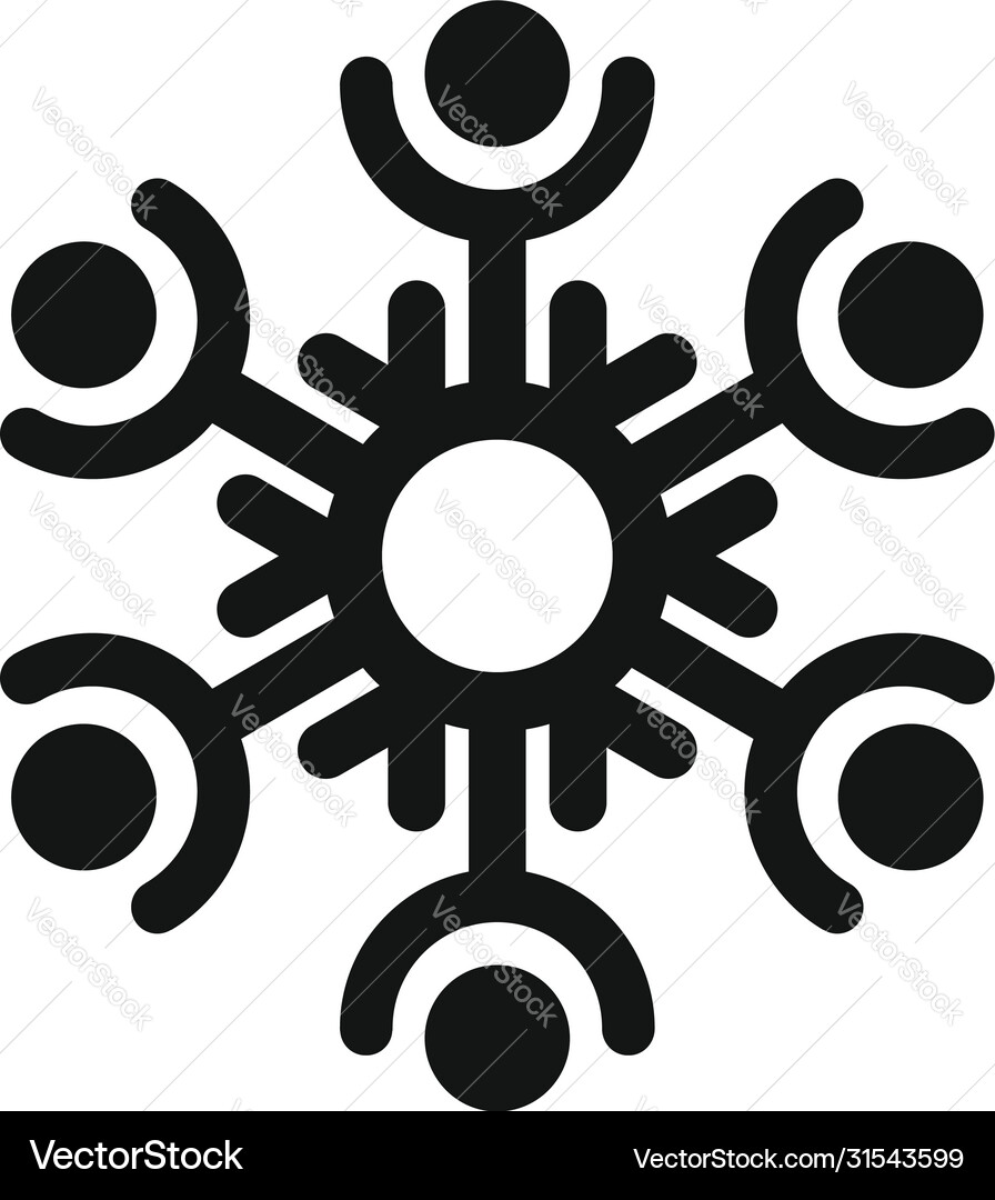 Decorative snowflake icon simple style Decorative snowflake icon simple style vector image