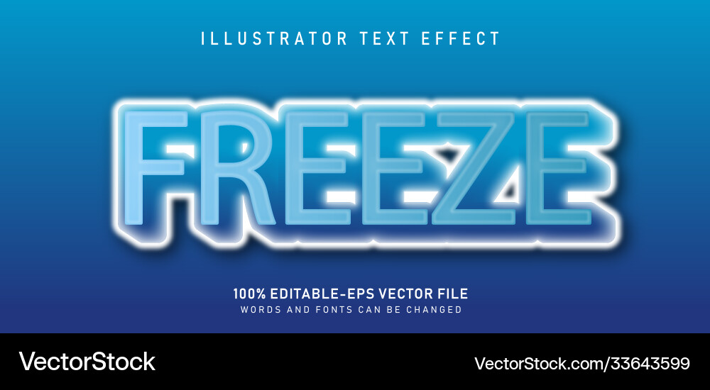 Frozen Text Effect Vector Image