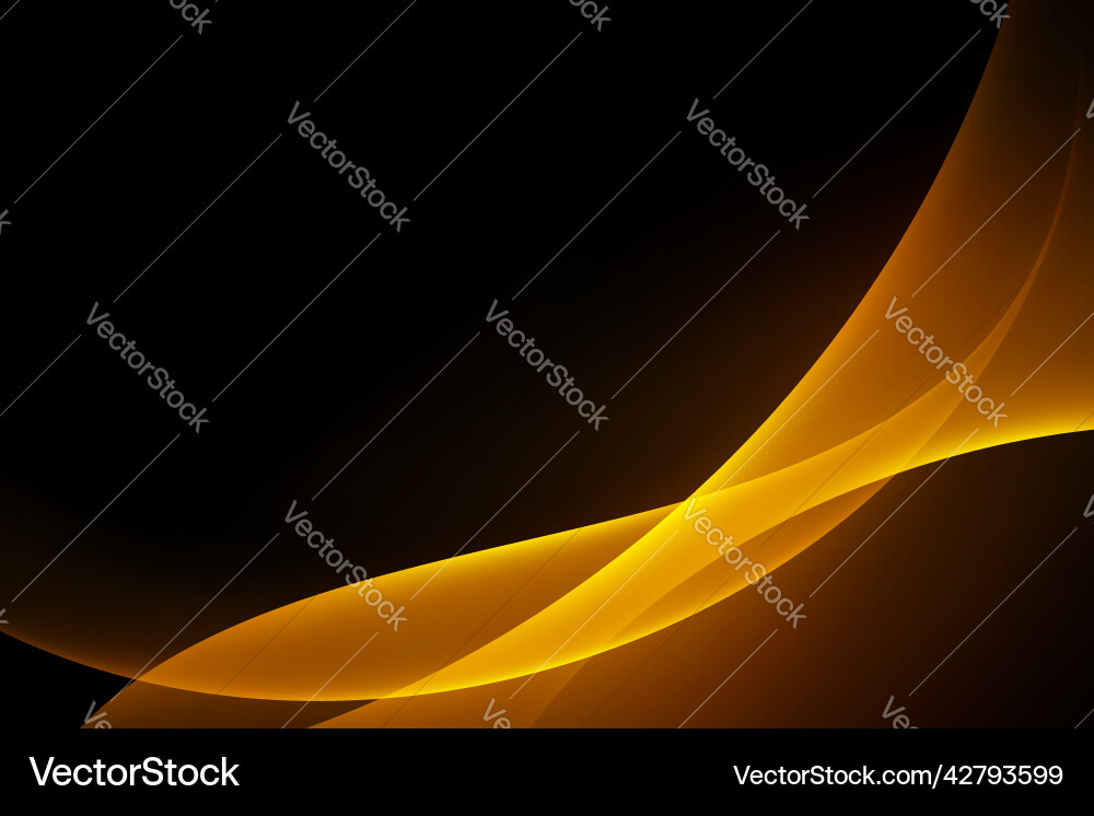 Gold curve abstract pattern on dark background Vector Image
