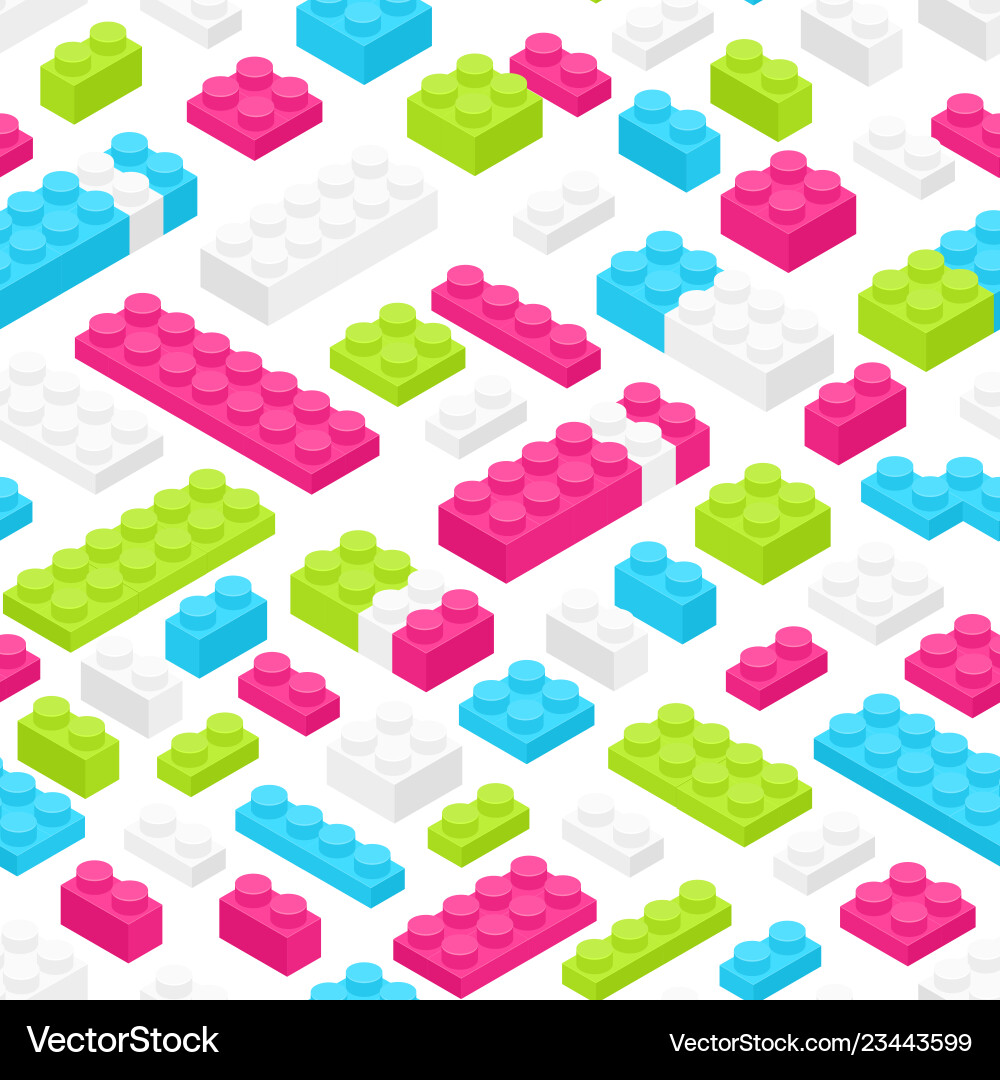 Isometric Colorful Building Blocks Pattern vector image