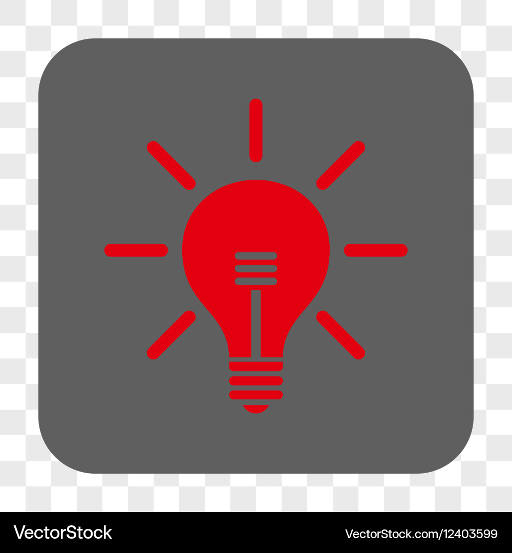 Light bulb rounded square button vector image