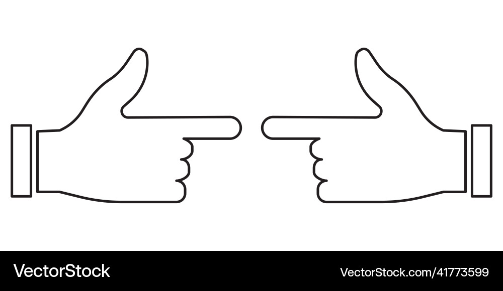 Linear icon with two hands index fingers finger Linear icon with two hands index fingers finger vector image