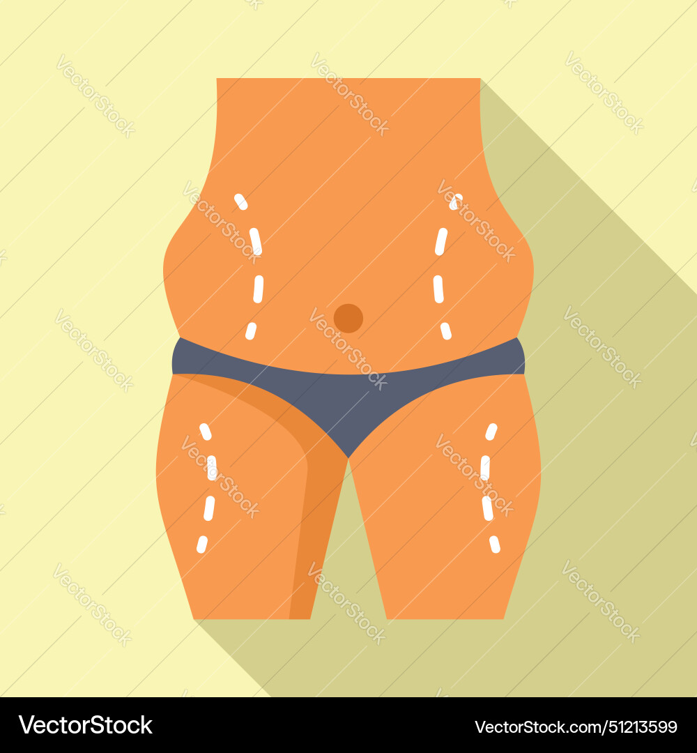 Liposuction body surgery icon flat vector image