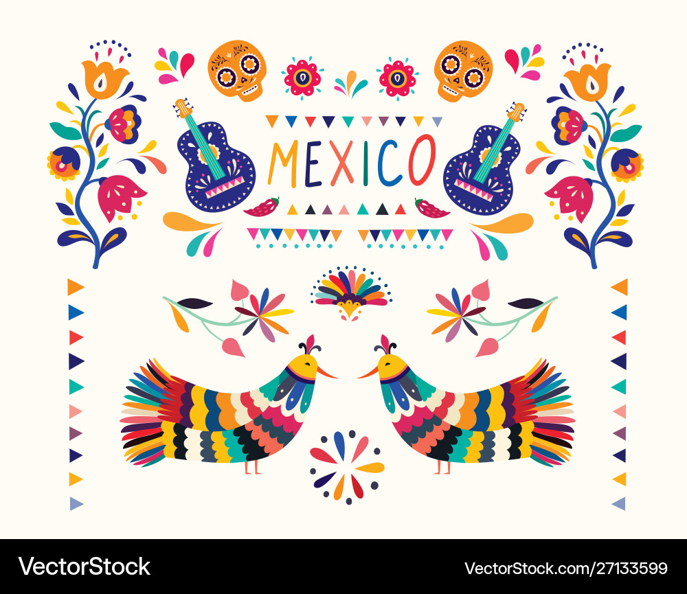 Mexican Day of the Dead Banner Vector Image