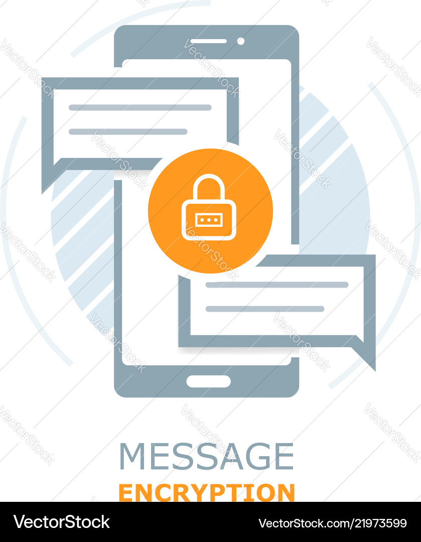 Mobile message encryption vector image