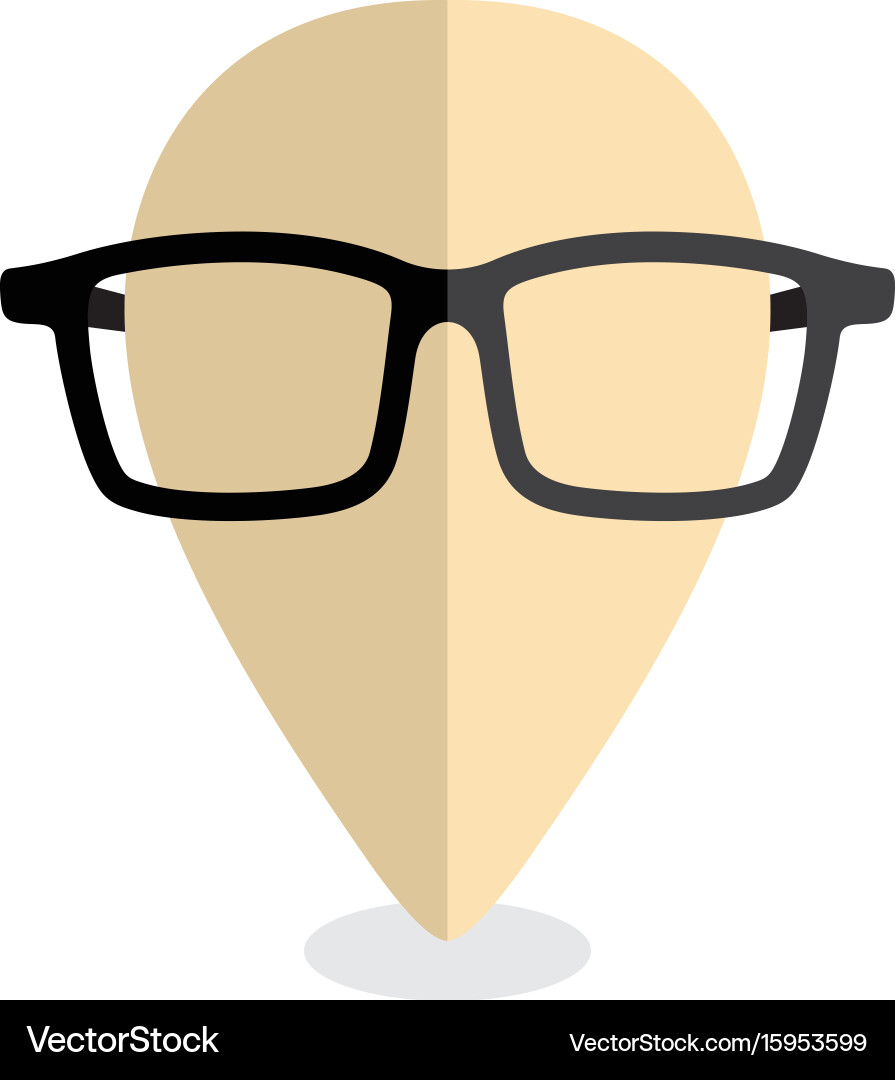 Nerd geek map pin locator - location marker vector image