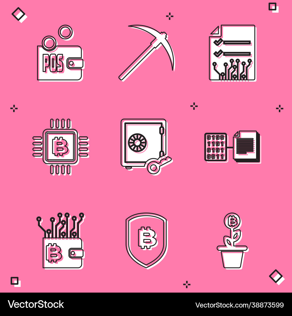 Set prostake pickaxe smart contract cpu Set prostake pickaxe smart contract cpu vector image