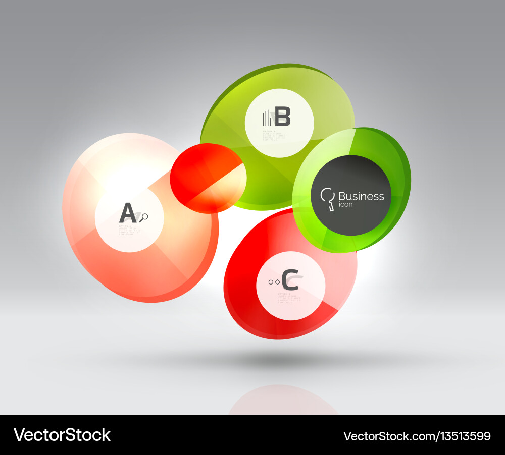 Shiny circles with text in 3d space Shiny circles with text in 3d space Vector Image