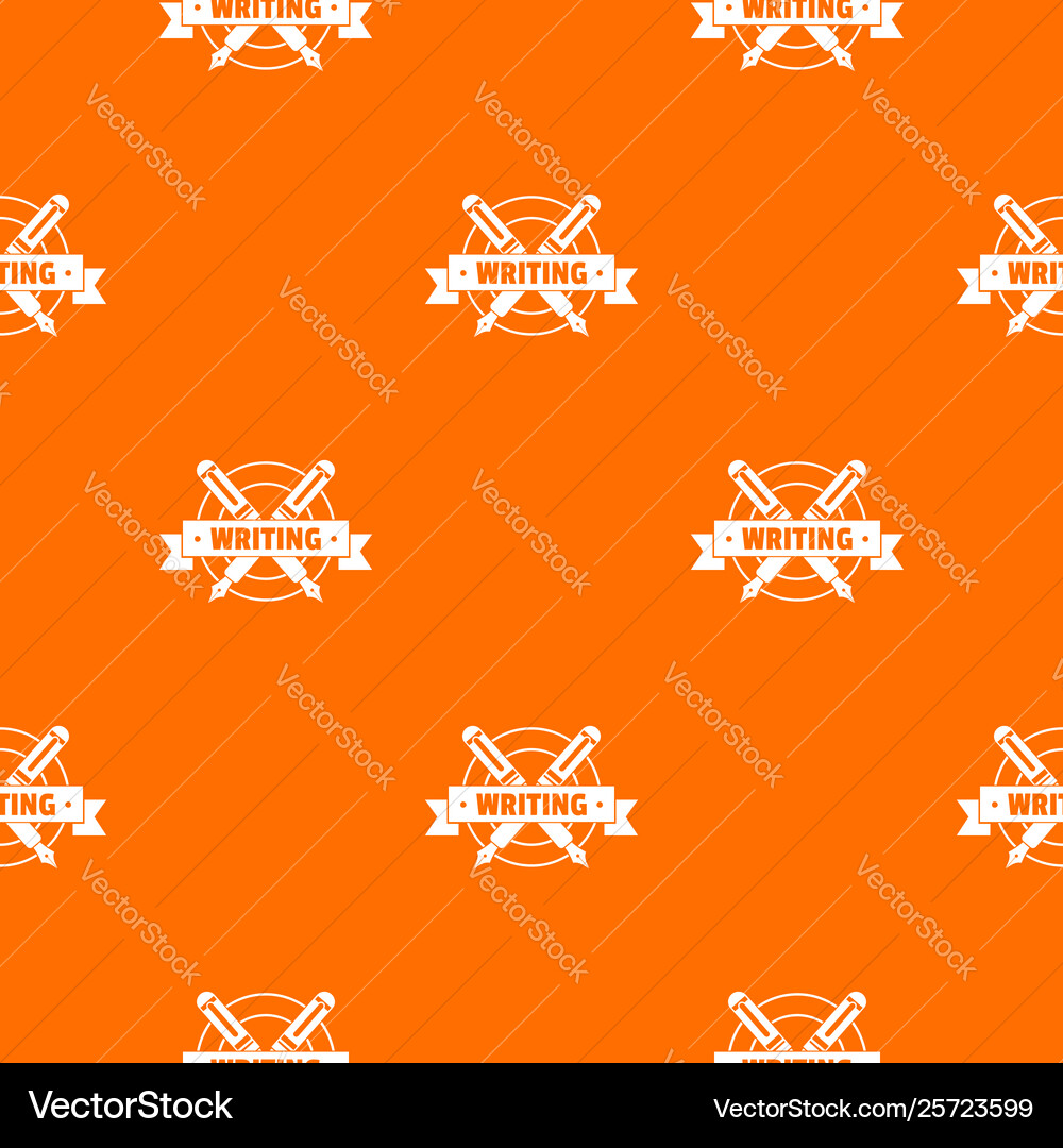 Writing pattern orange Writing pattern orange vector image