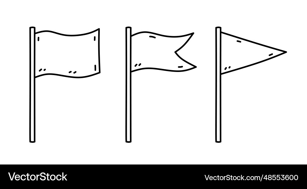 A set of flags different shapes Vector Image