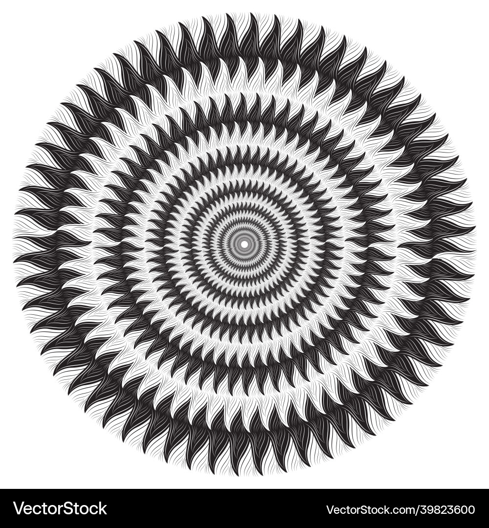Abstract round concentric pattern with ethnic Abstract round concentric pattern with ethnic Vector Image
