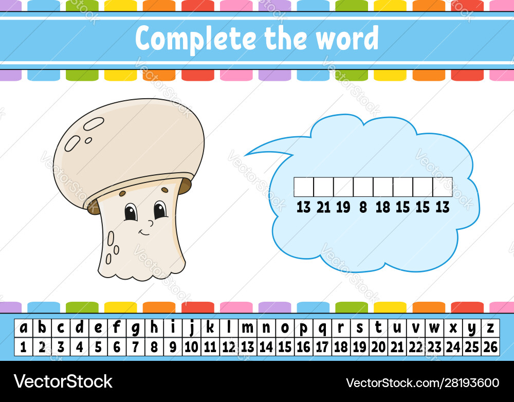 Complete words cipher code learning Complete words cipher code learning vector image